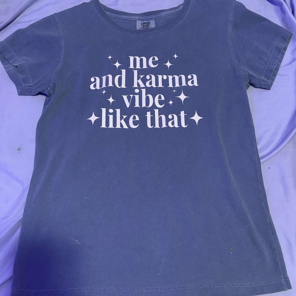 Handmade Taylor Swift “Karma” Blue Tee